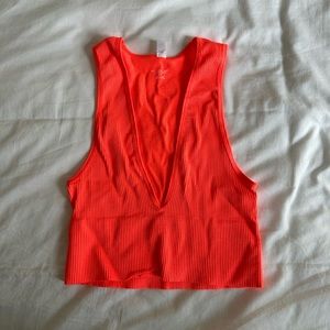 Urban Outfitters Out From Under | Hailey Seamless Plunge Bra Top Neon Coral Pink